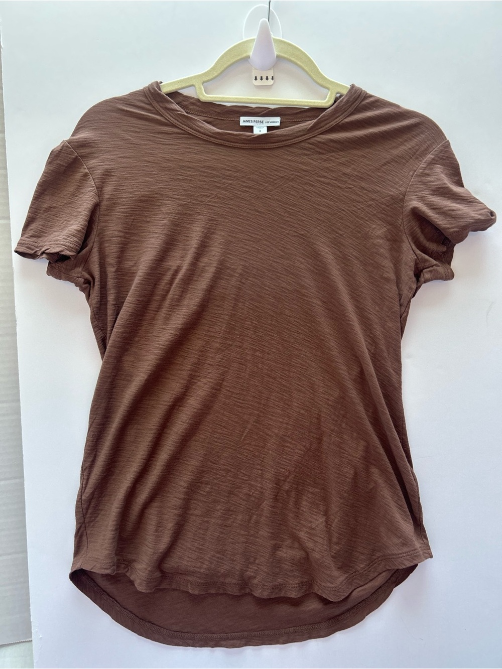 James Perse Chocolate Brown Slub Short Sleeve Tee